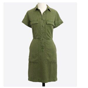 J Crew Drapey Oxford Shirt Dress in Chateau Olive Size 8 NWT
